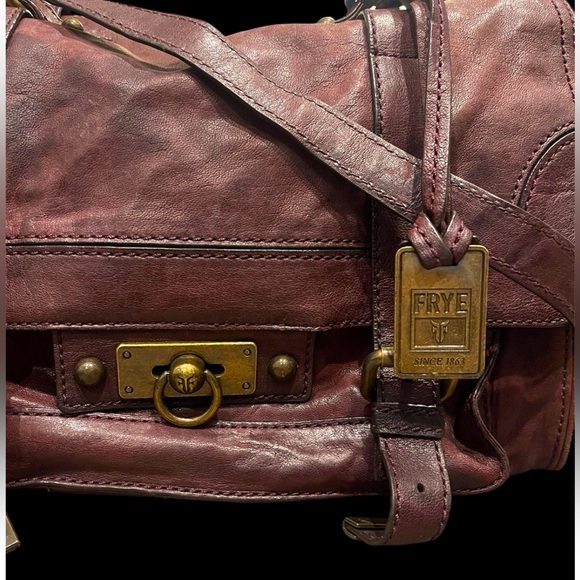 Frye Cameron Leather Satchel Crossbody Handbag Cognac Brown Retail $428 - Picture 15 of 16
